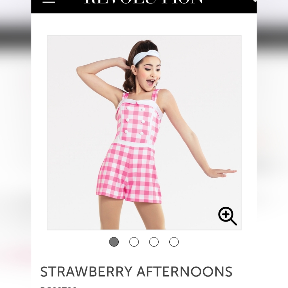 Pink and White Checkered Romper, Costume - Picture 8 of 8